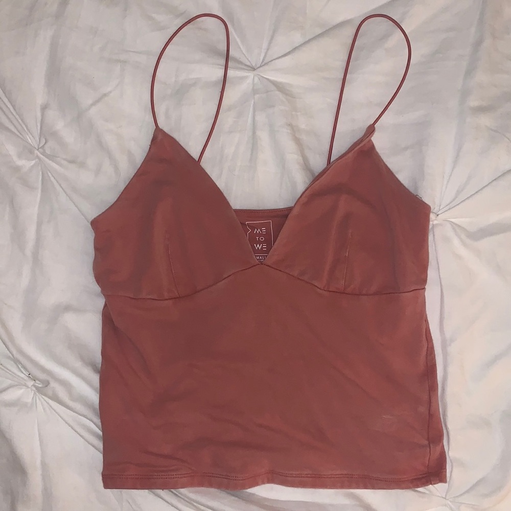 Urban outfitters salmon crop top thick material
